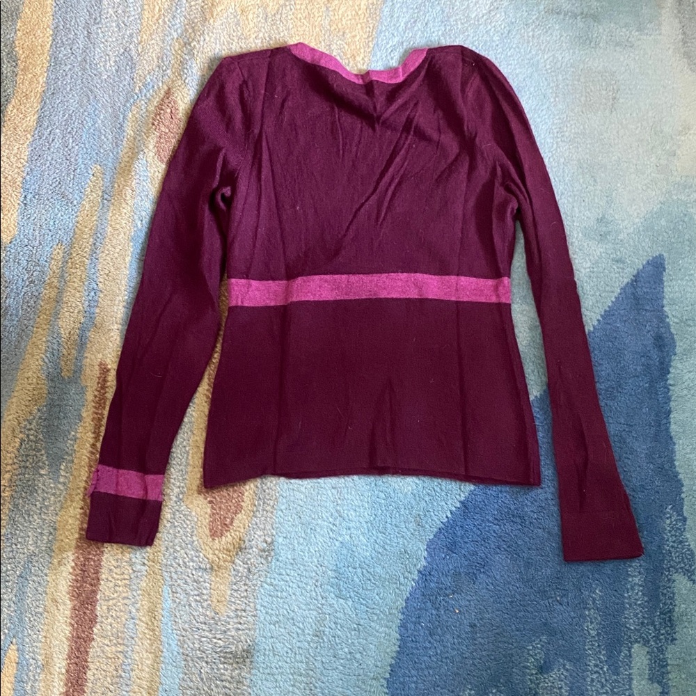 Nanette Lepore Purple Long Sleeve Top with Bow - Picture 5 of 5